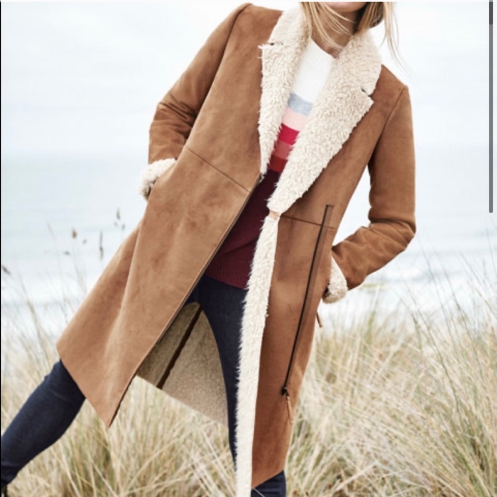 Boden Faux Shearling Coat size 6